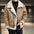 Men’s Fur-Lined Leather Moto Jacket